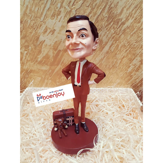 Mr. Bean (Rowan Atkinson)  Polyresin Bobble Head | 22 Cm | Made In India ; Hand Painted | British Sitcom ; Comedy |