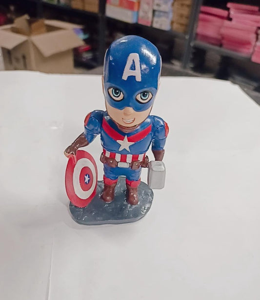 Captain America Polyresin Bobble Head | 10 Cm | Made In India ; Hand Painted | MCU ; Avengers |