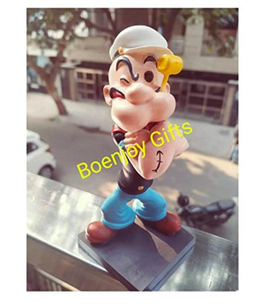 Popeye (With Pipe) Polyresin Bobble Head | 14 Cm | Made In India ; Hand Painted | Popeye The Sailor Man ; The 90'S Cartoon |