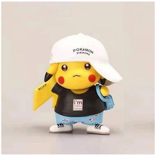 Pokemon Pikachu Black Cartoon Action Figures- 1 Pc Only | 9.5 cm | for Car Dashboard, Office Desk/Study Table