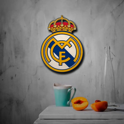 Real Madrid Coloured Wooden Crest | 14 inch x 11 inch