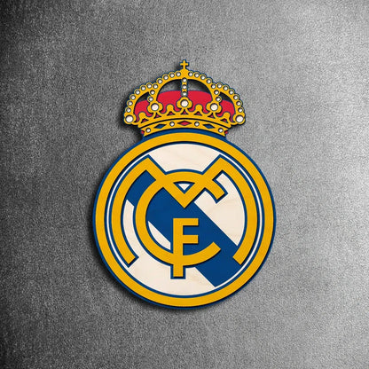 Real Madrid Coloured Wooden Crest | 14 inch x 11 inch