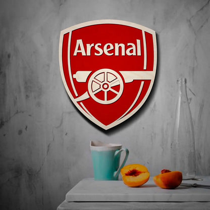 Arsenal Coloured Wooden Crest | 12 inch x 12 inch