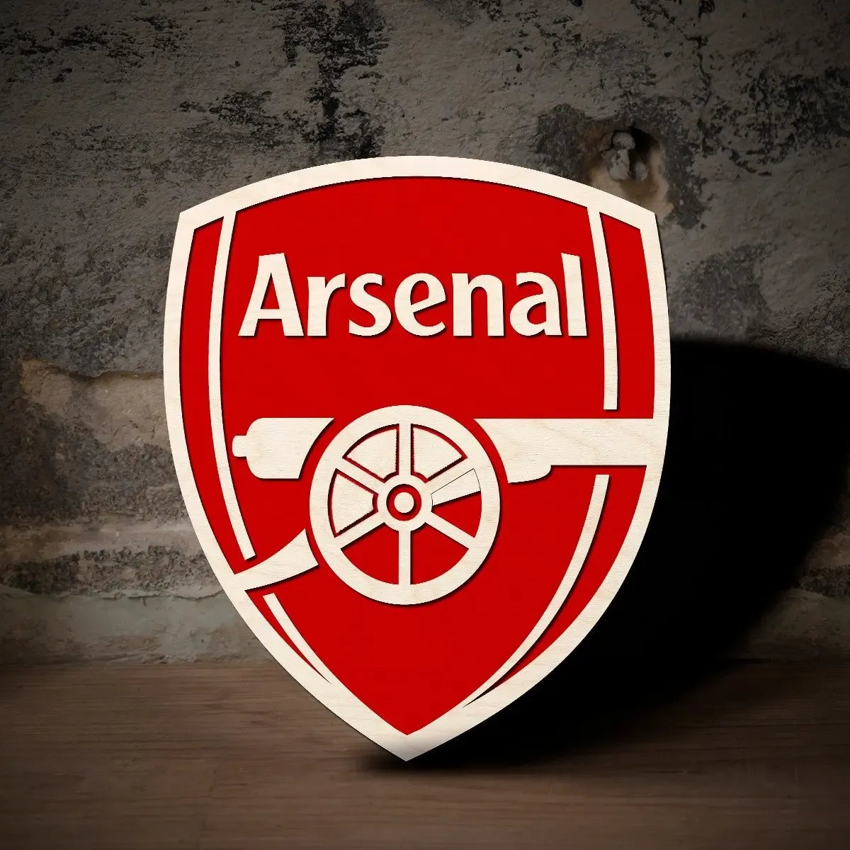 Arsenal Coloured Wooden Crest | 12 inch x 12 inch