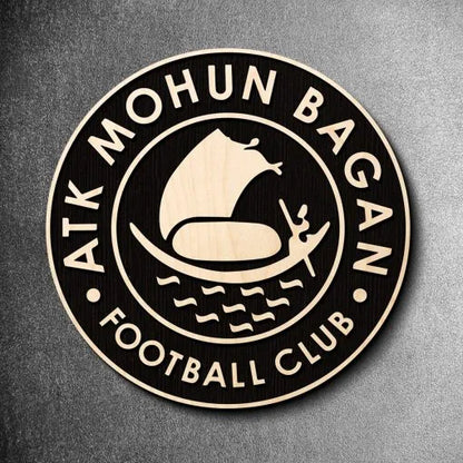 Mohun Bagan Black & White Wooden Crest | 12 inch x 12 inch