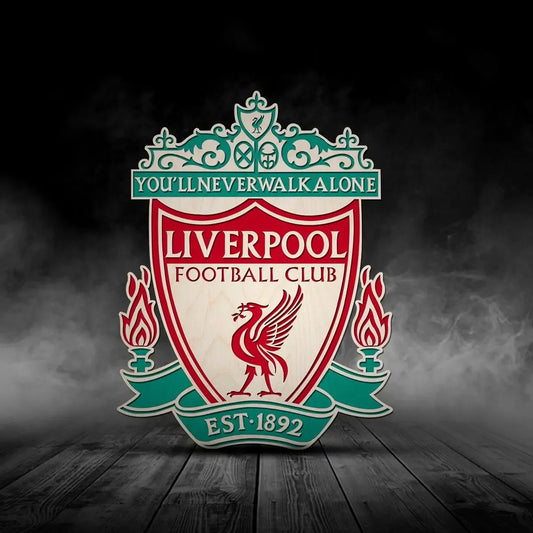 Liverpool Coloured Wooden Crest | 14 inch x 11 inch