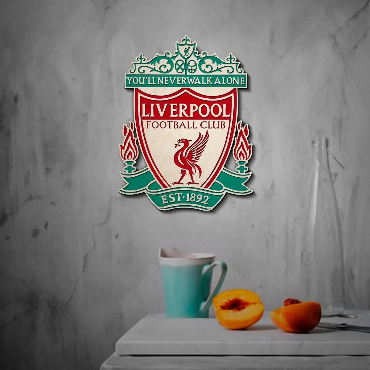 Liverpool Coloured Wooden Crest | 14 inch x 11 inch