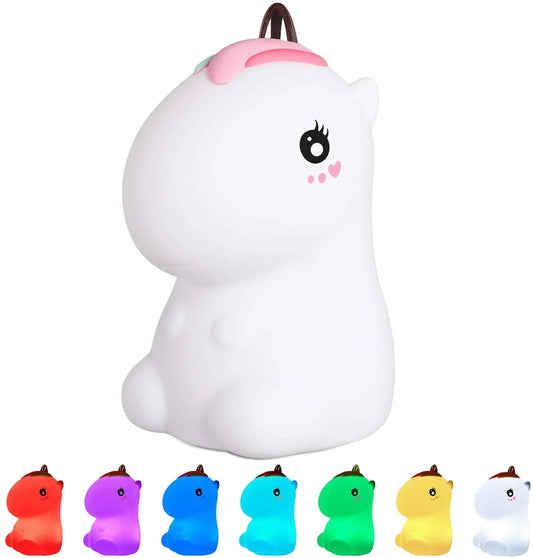 Unicorn White Touch Colour Changing LED Lamp | USB Rechargeable | Batteries Not Required | 7 Colorful Mode |