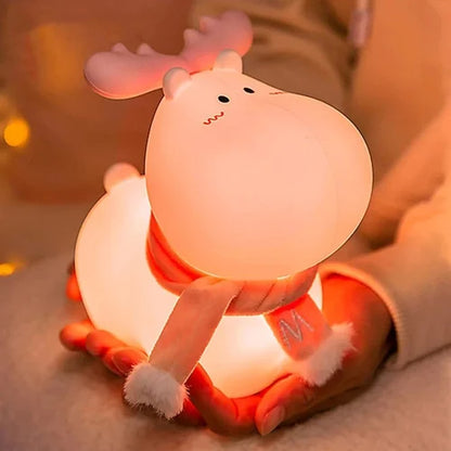 Reindeer Pink Silicone Touch Colour Changing LED Lamp | USB Rechargeable | Batteries Not Required | 7 Colorful Mode |