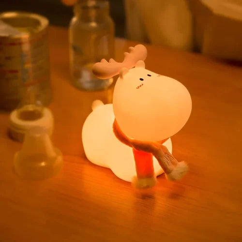 Reindeer Pink Silicone Touch Colour Changing LED Lamp | USB Rechargeable | Batteries Not Required | 7 Colorful Mode |