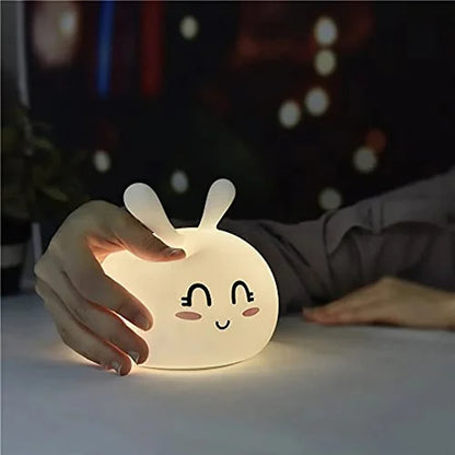 Cute Bunny Silicone Touch Colour Changing LED Lamp | USB Rechargeable | Batteries Not Required | 7 Colorful Mode |