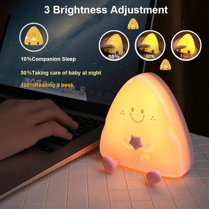 Cheese Silicone Touch Colour Changing LED Lamp | USB Rechargeable | Batteries Not Required | 7 Colorful Mode |