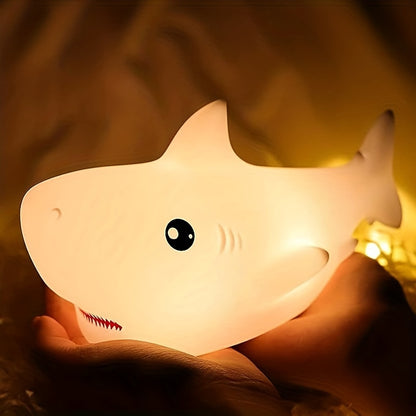 Shark Silicone Touch Colour Changing LED Lamp | USB Rechargeable | Batteries Not Required | 7 Colorful Mode |