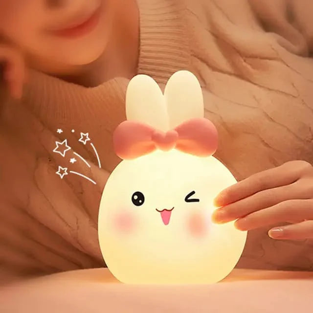 Kitty Silicone Touch Colour Changing LED Lamp | USB Rechargeable | Batteries Not Required | 7 Colorful Mode |