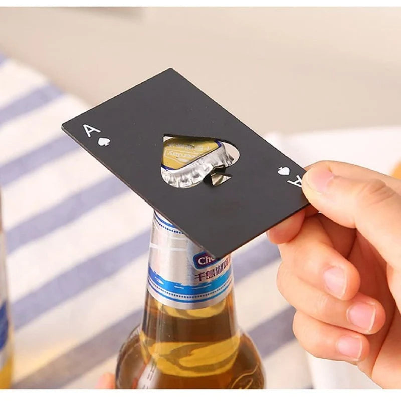 Casino Card Bottle Opener Black | Ace of Spades Metal Card |