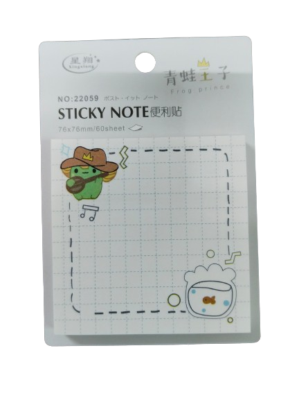 Frog With Guitar Sticky Notes | Notepad | Unique Mini Notes Memo Pads Diary | 60 Sheets Each| Size Approx 8 CM