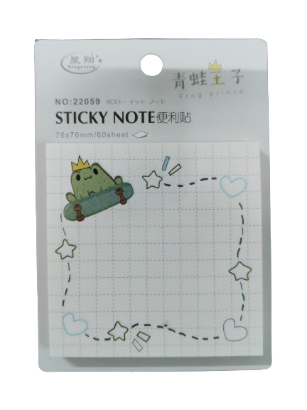 Frog With Skateboard Sticky Notes | Notepad | Unique Mini Notes Memo Pads Diary | 60 Sheets Each| Size Approx 8 CM