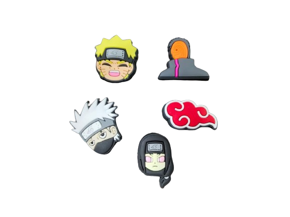 Naruto Crocs Charms | Set of 5 Pcs | Unisex | Size 3-4 Cm |