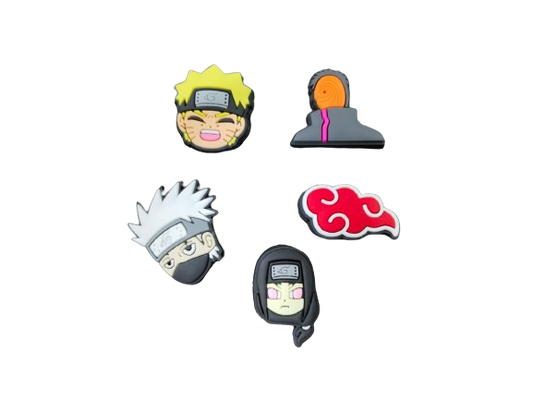 Naruto Crocs Charms | Set of 5 Pcs | Unisex | Size 3-4 Cm |