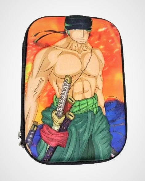 One Piece Roronoa Zoro 3D Embossed Pencil Case, Large Capacity Stationery Case  Size 22x15 cm