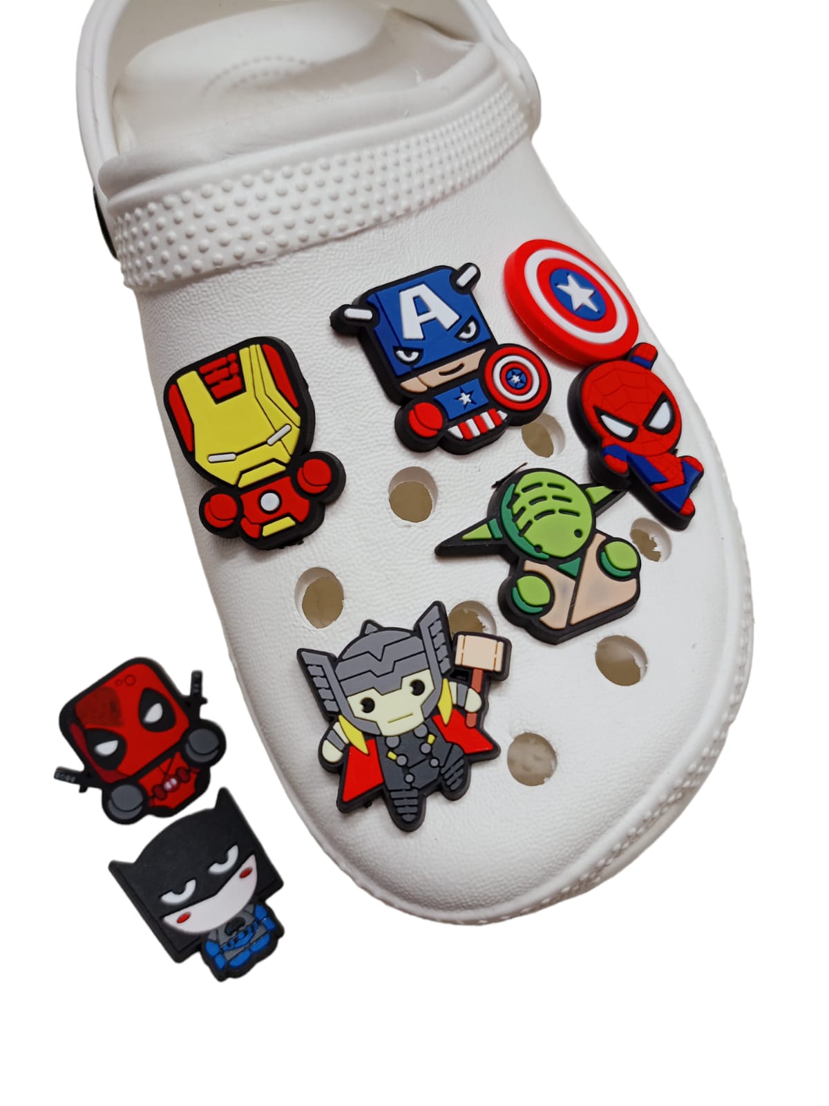 Avengers / Marvel Supehero Crocs Charms | Set of 8 Pcs | Unisex | Size 3-4 Cm |