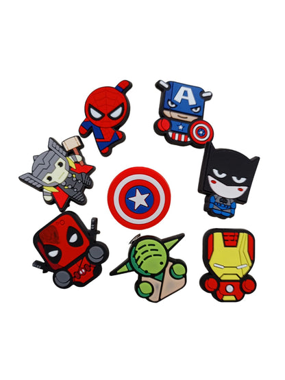 Avengers / Marvel Supehero Crocs Charms | Set of 8 Pcs | Unisex | Size 3-4 Cm |