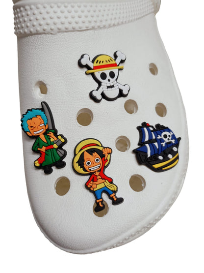 One Piece Crocs Charms | Set of 4 Pcs | Unisex | Size 3-4 Cm |