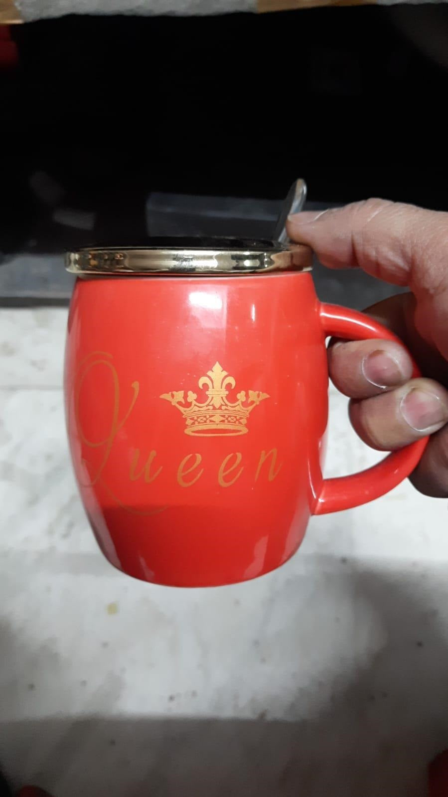 Queen Ceramic Milk & Coffee Mug Red Thick