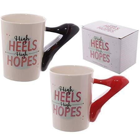 High Heels Light Hope Ceramic Milk & Coffee Mug Red/Black