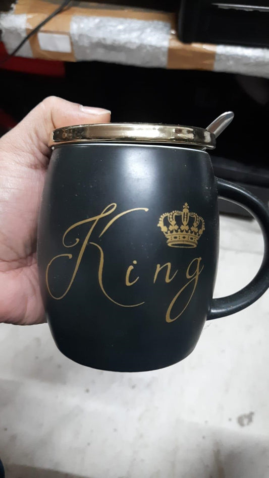 King Ceramic Milk & Coffee Mug Black Thick