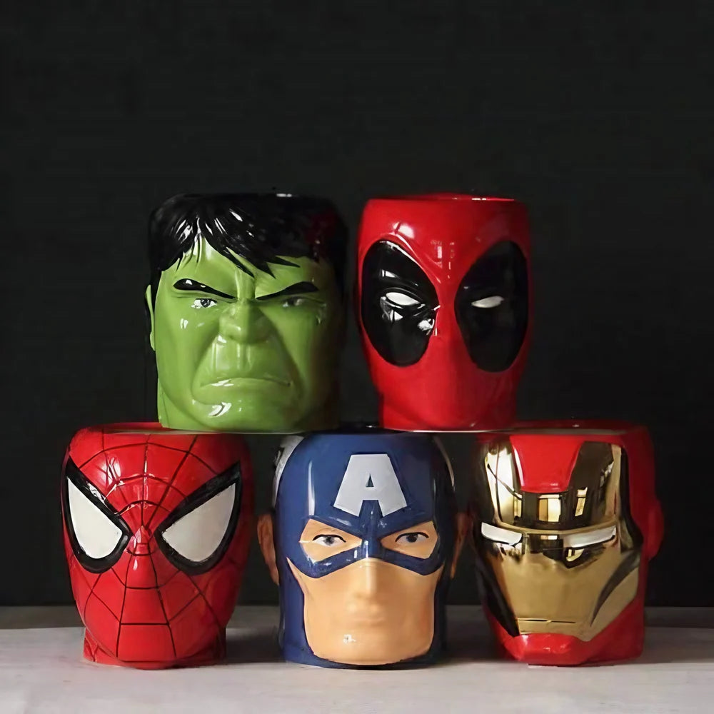 Avengers Superhero 3D Ceramic Mug for Tea / Coffee | 500ml | Hulk, Spiderman, Iron Man, Captain America, Deadpool |