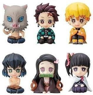 Demon Slayer Set Of 6 Sitting 5Cm| Limited Edition Collectible Action Figure