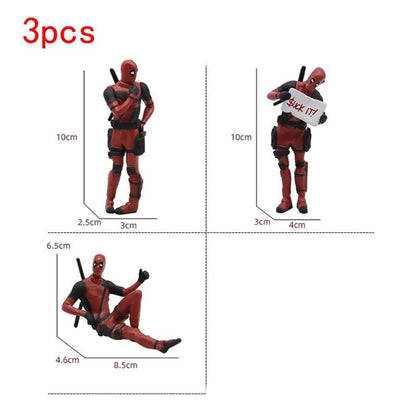 Standing Deadpool Set Of 3 Action Figures | 10 Cm || Limited Edition Collectible Action Figure