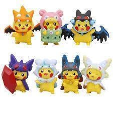 Pokemon Pikachu Outfit  Set Of 7 |7Cm|| Limited Edition Collectible Action Figure