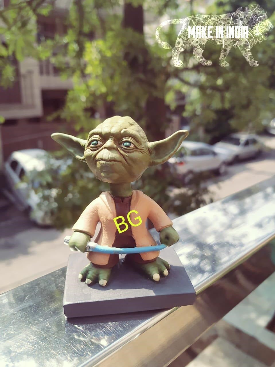 Baby Yoda With Light Saber Polyresin Action Figure | 9 Cm | Hand Painted || Limited Edition Collectible Action Figure