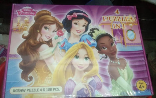 Disney Princess 4 Puzzles In 1 Game