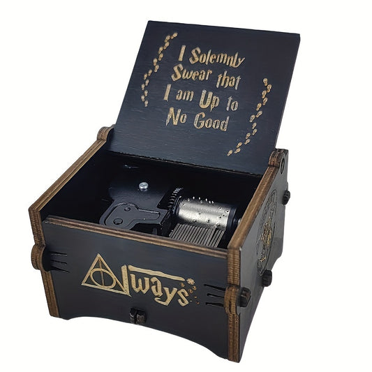 Harry Potter I Solemnly Swear Automatic Wooden Engraved Auto Cranked Music Box - Engraved Music Box fot Kids Toy Desk Decoration