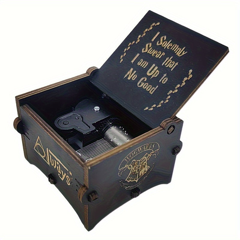 Harry Potter I Solemnly Swear Automatic Wooden Engraved Auto Cranked Music Box - Engraved Music Box fot Kids Toy Desk Decoration