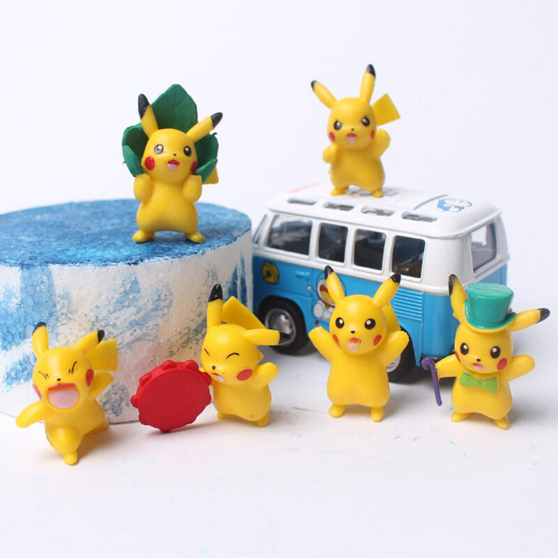 Pokemon Toy Figure Action Figures Miniature Toys Special Edition for Car Dashboard, Decoration, Cake, Office Desk & Study Table (Pikaachu 6 pcs)