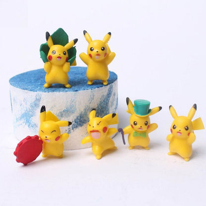 Pokemon Toy Figure Action Figures Miniature Toys Special Edition for Car Dashboard, Decoration, Cake, Office Desk & Study Table (Pikaachu 6 pcs)