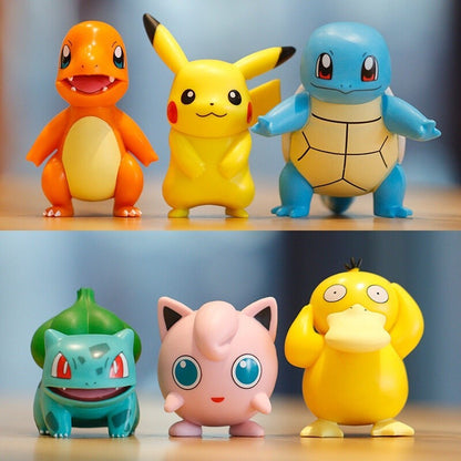 Pokemon Toy Figure Action Figures Miniature Toys Special Edition for Car Dashboard, Decoration, Cake, Office Desk & Study Table (Pokmon 6 pcs B)