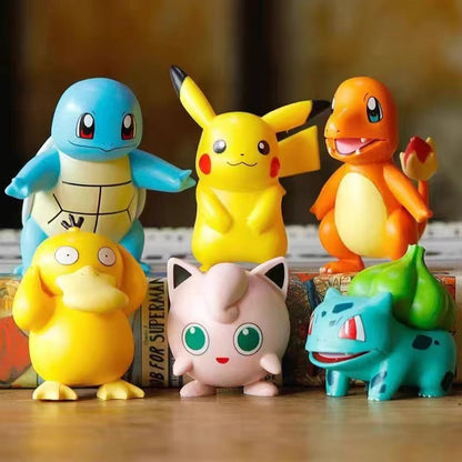 Pokemon Toy Figure Action Figures Miniature Toys Special Edition for Car Dashboard, Decoration, Cake, Office Desk & Study Table (Pokmon 6 pcs B)