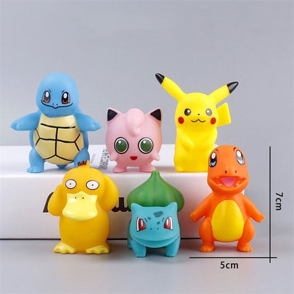 Pokemon Toy Figure Action Figures Miniature Toys Special Edition for Car Dashboard, Decoration, Cake, Office Desk & Study Table (Pokmon 6 pcs B)