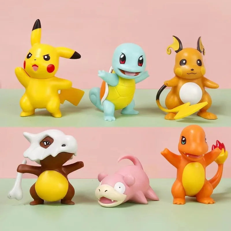 Pokemon Toy Figure Action Figures Miniature Toys Special Edition for Car Dashboard, Decoration, Cake, Office Desk & Study Table (Pokmon 6 pcs)