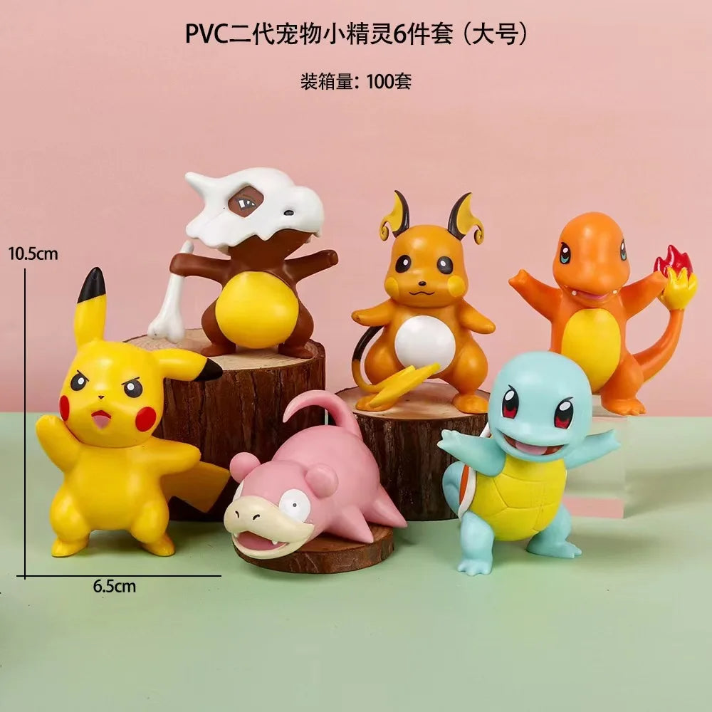 Pokemon Toy Figure Action Figures Miniature Toys Special Edition for Car Dashboard, Decoration, Cake, Office Desk & Study Table (Pokmon 6 pcs)