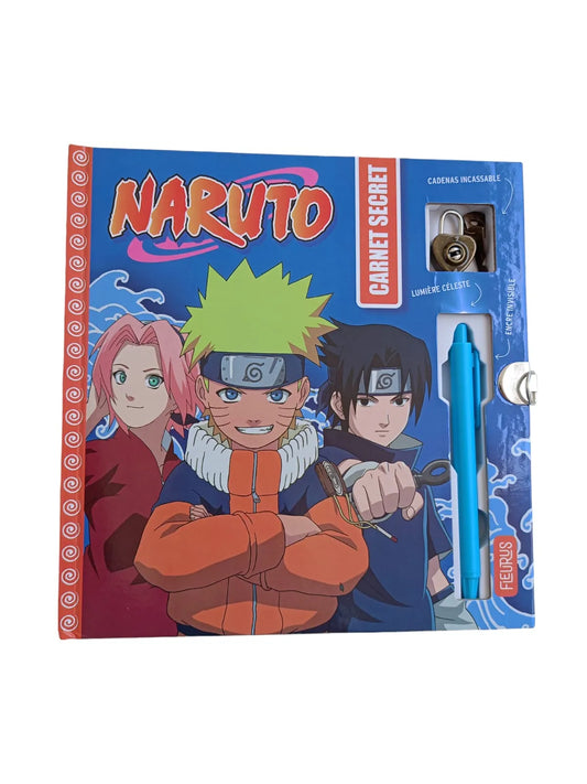 Naruto Carnet Secret Notebook - with 1 Code Lock and 1 Pen with Invisible Ink and Magic Light