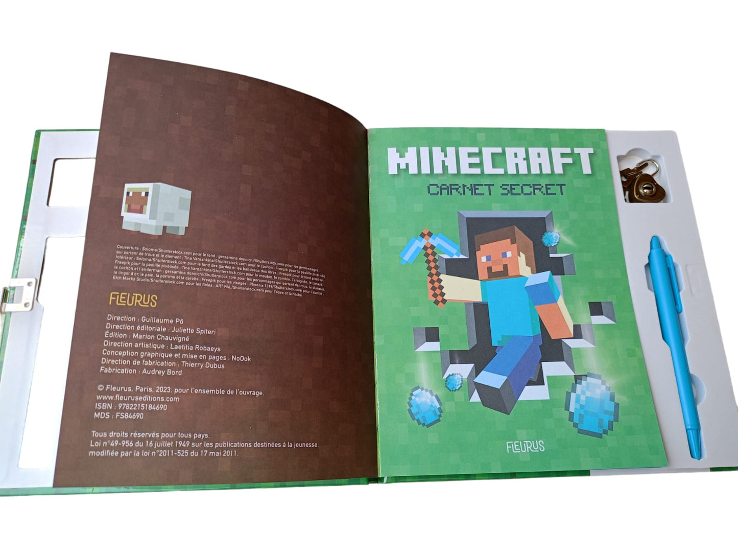 Minecraft Carnet Secret Notebook - with 1 Code Lock and 1 Pen with Invisible Ink and Magic Light