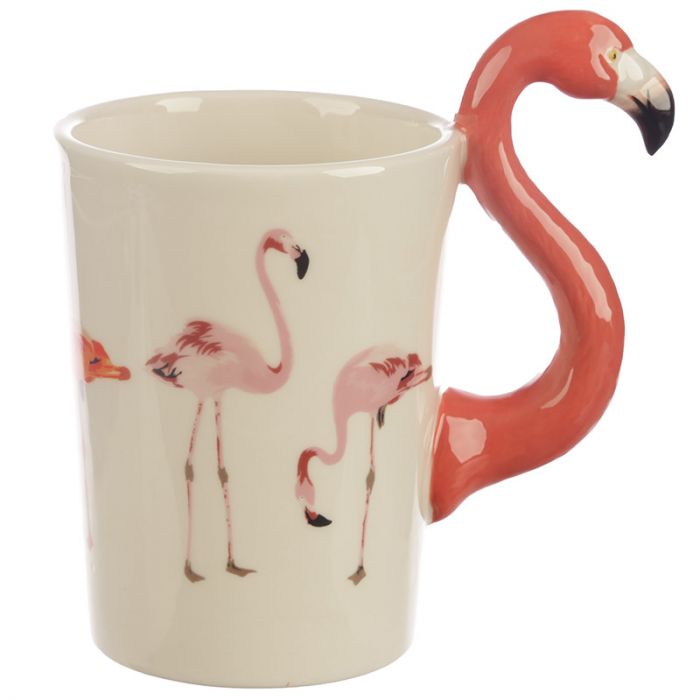 Flamingo Handle Ceramic Milk & Coffee Mug