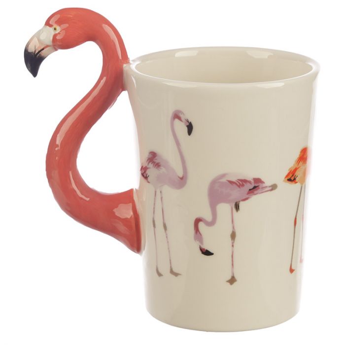 Flamingo Handle Ceramic Milk & Coffee Mug