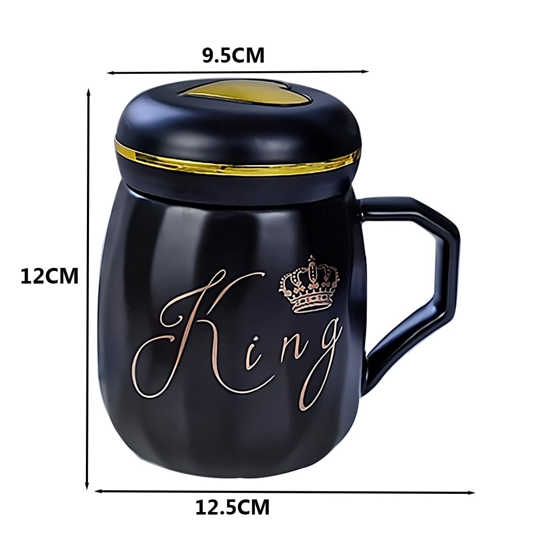 King Print Ceramic Milk & Coffee Mug With Screw Cap